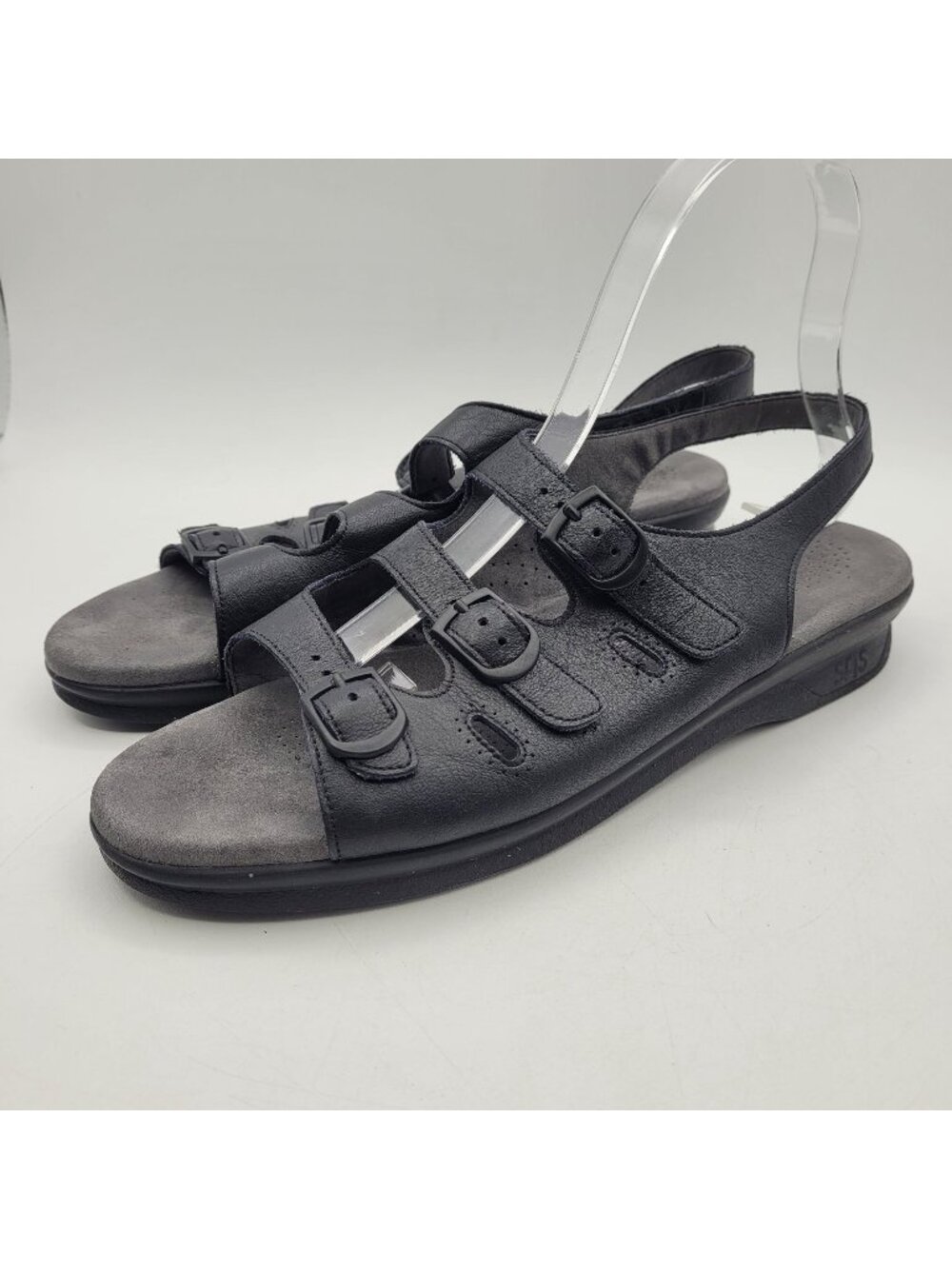 SAS Sandals Women's 9.5 N Narrow Trio II  Tripad Comfort Black Leather USA